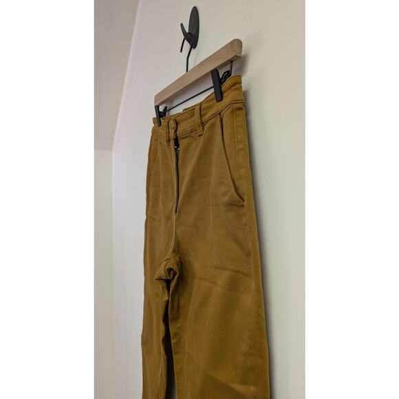 Everlane Cropped‎ Straight Regular Jeans Stretch Denim Contemporary Mustard 6 - Picture 3 of 7